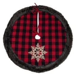 Northlight 48 In. Red And Black Christmas Tree Skirt With Burlap Snowflake -Northlight Shop northlight christmas tree skirts 34316557 1f 1000
