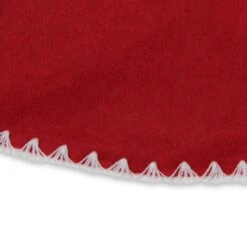 Northlight 26 In. Cardinal Red And White Shell Stitching Mini Christmas Tree Skirt