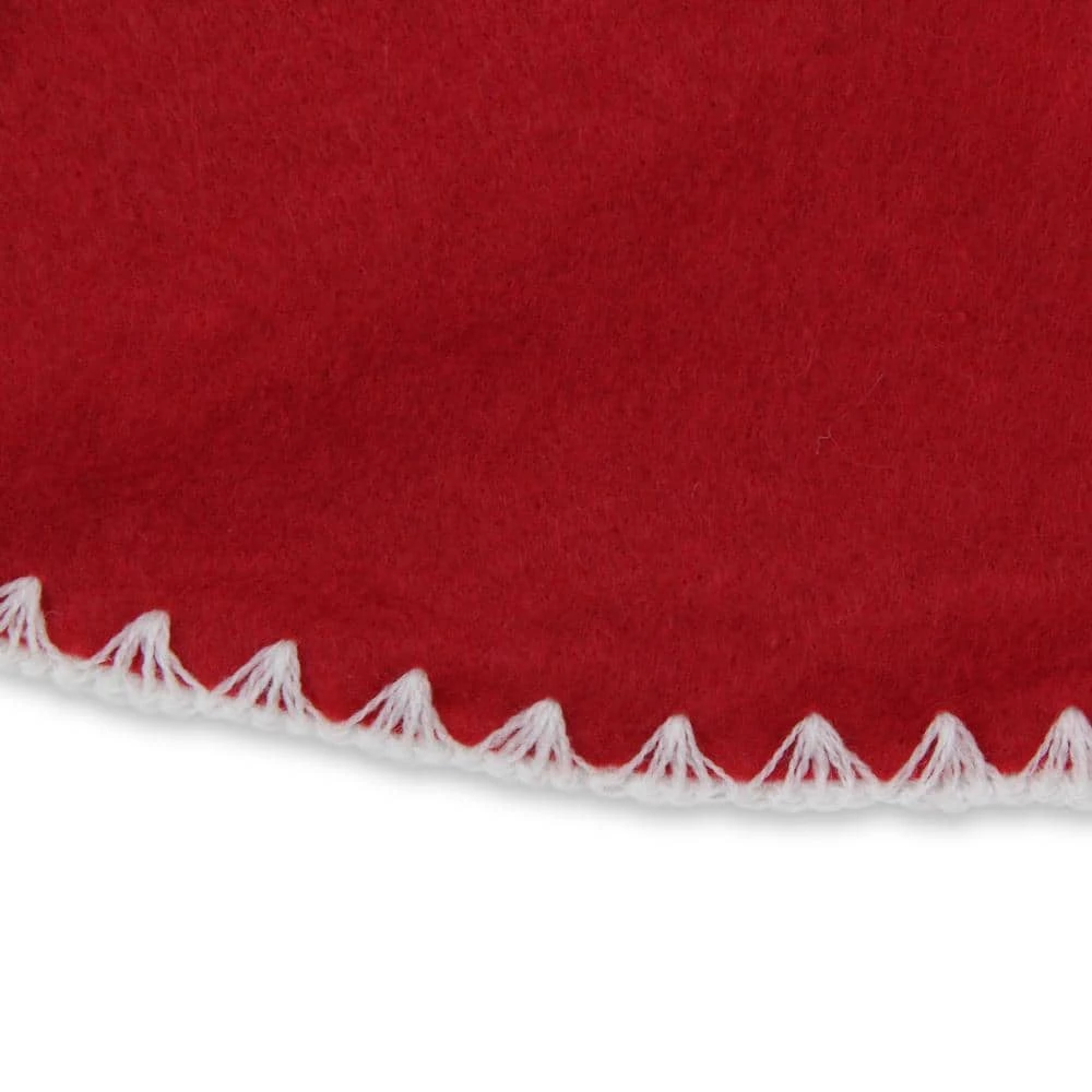 Northlight 26 In. Cardinal Red And White Shell Stitching Mini Christmas Tree Skirt 1 Northlight 26 In. Cardinal Red And White Shell Stitching Mini Christmas Tree Skirt
