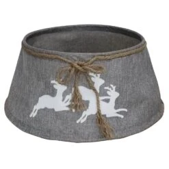 Northlight 22 In. Gray With White Reindeer Christmas Tree Collar