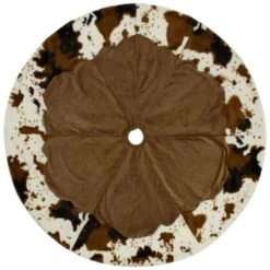 Northlight Corduroy Christmas Tree Skirt With Faux Fur Trim-48in.-Brown