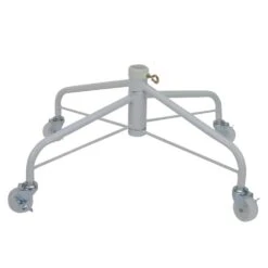 Northlight White Metal Rolling Christmas Tree Stand For 6.5 Ft. To 7.5 Ft. Artificial Trees