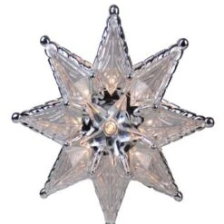 Northlight 8 In. Silver Mosaic 8-Point Star Christmas Tree Topper - Clear Lights -Northlight Shop northlight christmas tree toppers 32606245 c3 1000