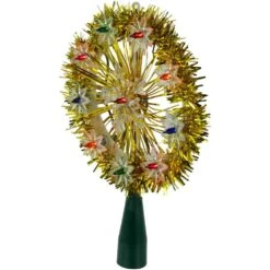Northlight 7 In. Silver Tinsel Snowflake Starburst Christmas Tree Topper - Multi Lights -Northlight Shop northlight christmas tree toppers 32606339 4f 1000