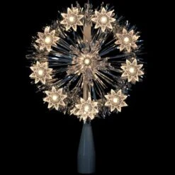 Northlight 7 In. Silver Tinsel Snowflake Starburst Christmas Tree Topper - Clear Lights -Northlight Shop northlight christmas tree toppers 32606340 c3 1000