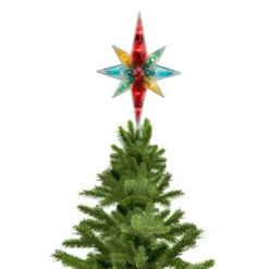Northlight 10.75 In. Multi-Color Faceted Star Of Bethlehem Christmas Tree Topper - Clear Lights -Northlight Shop northlight christmas tree toppers 32606343 31 1000