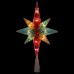 Northlight 10.75 In. Multi-Color Faceted Star Of Bethlehem Christmas Tree Topper - Clear Lights -Northlight Shop northlight christmas tree toppers 32606343 4f 1000