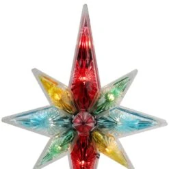 Northlight 10.75 In. Multi-Color Faceted Star Of Bethlehem Christmas Tree Topper - Clear Lights -Northlight Shop northlight christmas tree toppers 32606343 c3 1000