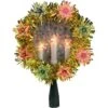 Northlight 7 In. Gold Tinsel Wreath With Candles Christmas Tree Topper - Multi Lights -Northlight Shop northlight christmas tree toppers 32606346 64 1000