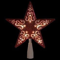 Northlight 8.5 In. Red Glitter Star Cut-Out Design Christmas Tree Topper - Clear Lights -Northlight Shop northlight christmas tree toppers 32606348 4f 1000