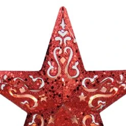 Northlight 8.5 In. Red Glitter Star Cut-Out Design Christmas Tree Topper - Clear Lights -Northlight Shop northlight christmas tree toppers 32606348 c3 1000