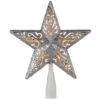 Northlight 8.5 In. Silver Glitter Star Cut-Out Design Christmas Tree Topper - Clear Lights -Northlight Shop northlight christmas tree toppers 32606355 64 1000