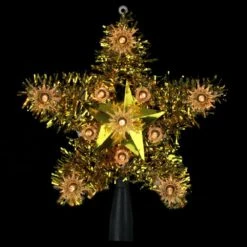 Northlight 7 In. Lighted Gold Tinsel Star Christmas Tree Topper With Clear Lights -Northlight Shop northlight christmas tree toppers 33388867 c3 1000