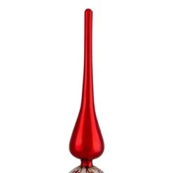 Northlight 14.75 In. Red And White Glass Finial Christmas Tree Topper -Northlight Shop northlight christmas tree toppers 34313371 4f 1000