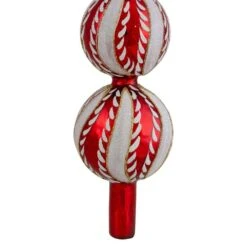 Northlight 14.75 In. Red And White Glass Finial Christmas Tree Topper -Northlight Shop northlight christmas tree toppers 34313371 c3 1000