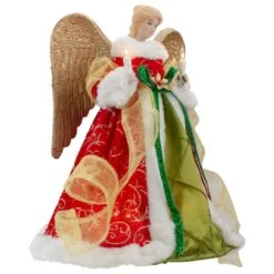 Northlight 12 In. Lighted Red And Green Angel With Wings Christmas Tree Topper - Clear Lights -Northlight Shop northlight christmas tree toppers 34850968 c3 1000