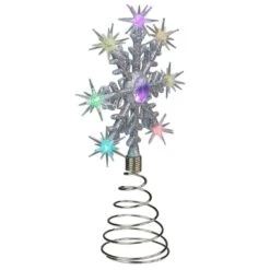 Northlight 11 In. LED Lighted Coloring Changing Twinkling Snowflake Christmas Tree Topper -Northlight Shop northlight christmas tree toppers 34851766 4f 1000