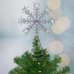 Northlight 11 In. LED Lighted Coloring Changing Twinkling Snowflake Christmas Tree Topper -Northlight Shop northlight christmas tree toppers 34851766 c3 1000