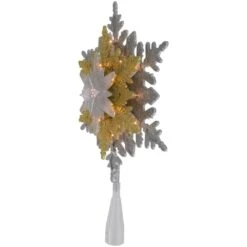 Northlight 13.75in. Lighted Gold And Silver Snowflake Christmas Tree Topper Clear Lights -Northlight Shop northlight christmas tree toppers 35167247 1f 1000
