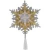 Northlight 13.75in. Lighted Gold And Silver Snowflake Christmas Tree Topper Clear Lights -Northlight Shop northlight christmas tree toppers 35167247 64 1000