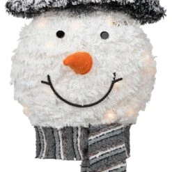 Northlight 25 In. Lighted Snowman With Black Frosted Top Hat Christmas Tree Topper -Northlight Shop northlight christmas tree toppers 35250569 fa 1000