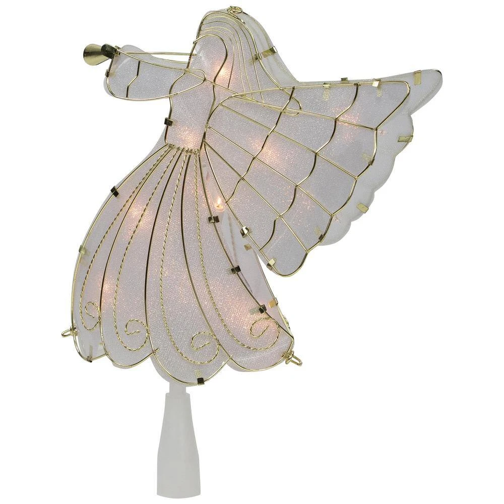 Northlight 10 In. Gold Angel Tree Topper Warm White Lights 5 Northlight 10 In. Gold Angel Tree Topper Warm White Lights - Image 5