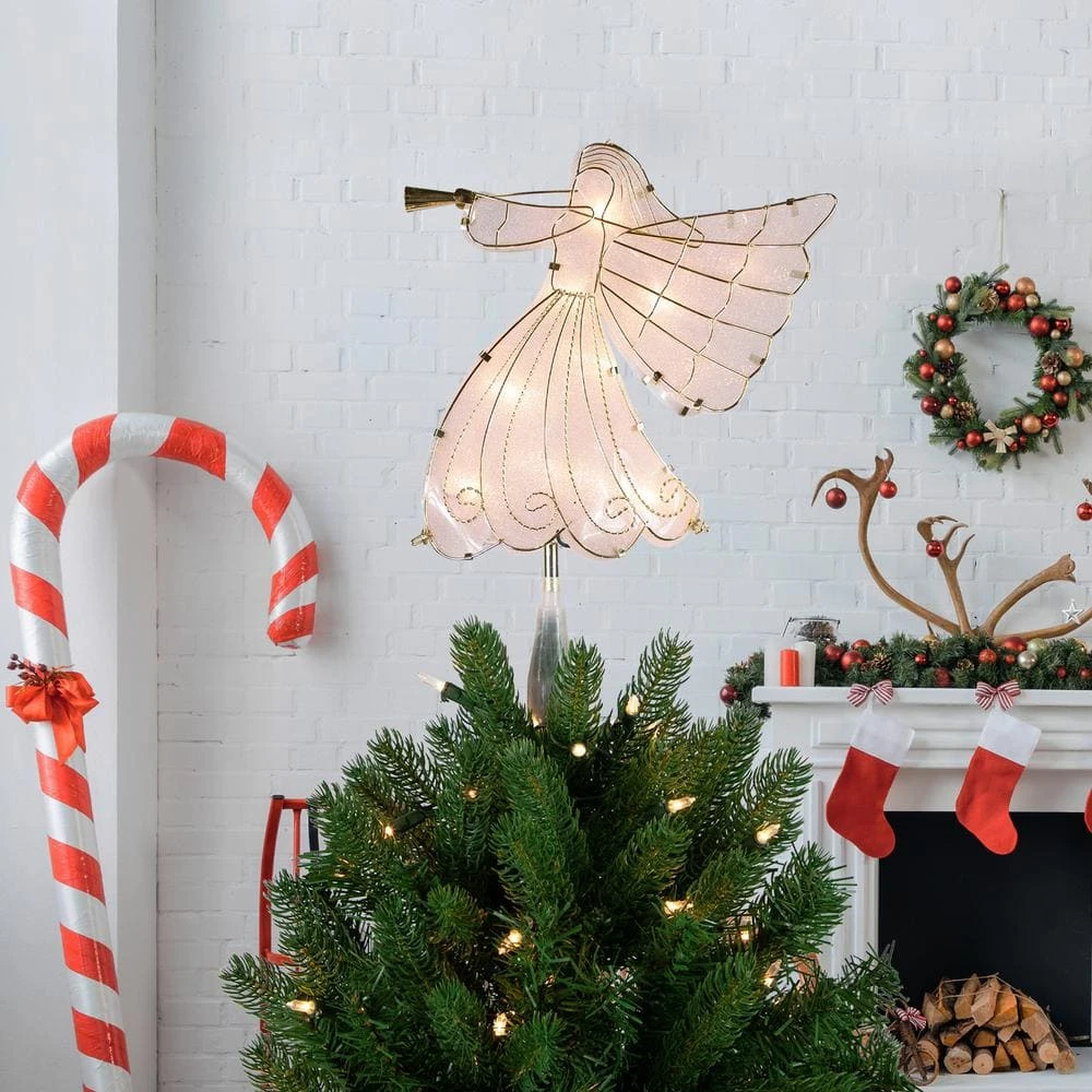 Northlight 10 In. Gold Angel Tree Topper Warm White Lights 7 Northlight 10 In. Gold Angel Tree Topper Warm White Lights - Image 7