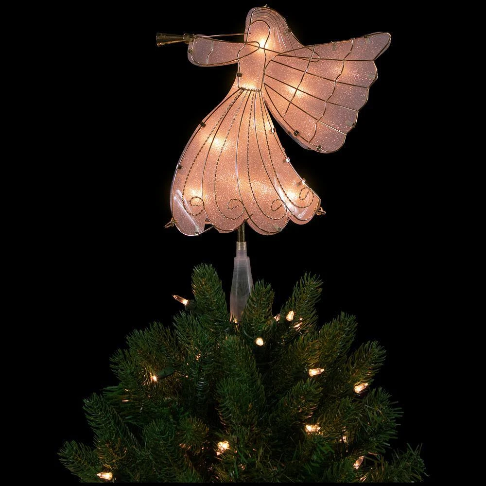 Northlight 10 In. Gold Angel Tree Topper Warm White Lights 4 Northlight 10 In. Gold Angel Tree Topper Warm White Lights - Image 4