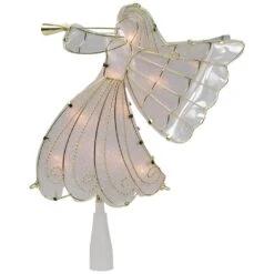 Northlight 10 In. Gold Angel Tree Topper Warm White Lights 9 Northlight 10 In. Gold Angel Tree Topper Warm White Lights -Northlight Shop northlight christmas tree toppers 35680737 c3 1000