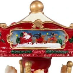 Northlight 6.25 In. Animated Musical Carousel With Canopy And 3 Horses Christmas Music Box -Northlight Shop northlight christmas villages 32259943 1f 1000