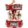Northlight 6.25 In. Animated Musical Carousel With Canopy And 3 Horses Christmas Music Box -Northlight Shop northlight christmas villages 32259943 64 1000