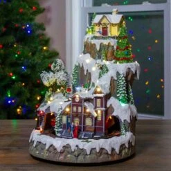 Northlight 17 In. LED Lighted And Animated Christmas Village With Moving Train -Northlight Shop northlight christmas villages 34109648 31 1000