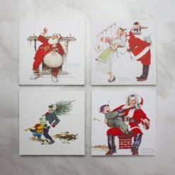 Northlight 8 In. H Classic Norman Rockwell Christmas Scene Canvas Prints (Set Of 4 ) -Northlight Shop northlight christmas wall decorations 34963610 4f 1000