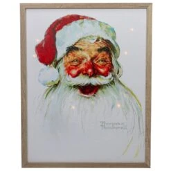 Northlight 19 In. LED Lighted Norman Rockwell Santa Claus Christmas Wall Art
