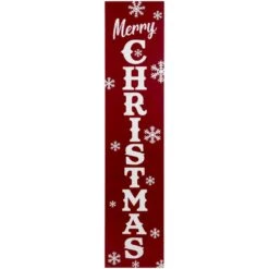 Northlight 36 In. Red And White In. Merry Christmas In. And Snowflake Porch Board Sign Decoration