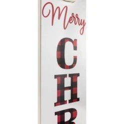 Northlight 35 In. Plaid In. Merry Christmas In. Porch Board Sign Decoration With Large Jingle Bell -Northlight Shop northlight christmas wall decorations 35706218 1f 1000