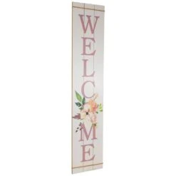 Northlight 48.5 In. Floral "Welcome" Wooden Spring Porch Board Sign Decoration -Northlight Shop northlight christmas wall decorations 35737580 4f 1000