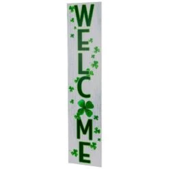 Northlight 35 .75 In. Shamrocks In. Welcome In. St. Patrick's Day Porch Board Sign Decoration -Northlight Shop northlight christmas wall decorations 35737602 4f 1000