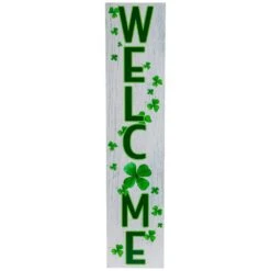 Northlight 35 .75 In. Shamrocks In. Welcome In. St. Patrick's Day Porch Board Sign Decoration