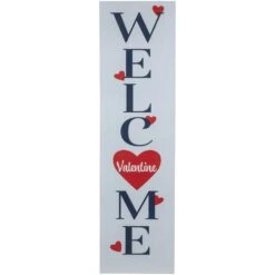 Northlight 38 In. Welcome Valentine's Day Wooden Porch Board Sign Decoration