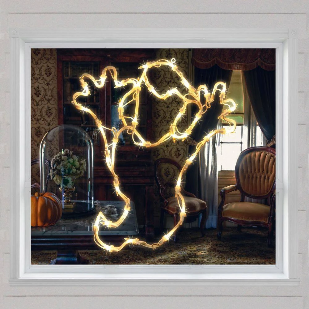Northlight 15 In. Lighted Ghost Halloween Window Silhouette Decoration 9 Northlight 15 In. Lighted Ghost Halloween Window Silhouette Decoration - Image 9