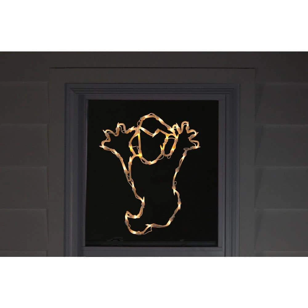 Northlight 15 In. Lighted Ghost Halloween Window Silhouette Decoration 2 Northlight 15 In. Lighted Ghost Halloween Window Silhouette Decoration - Image 2