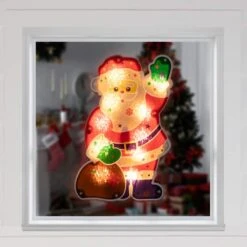 Northlight 13 In. Lighted Holographic Santa Claus Christmas Window Silhouette Decoration 15 Northlight 13 In. Lighted Holographic Santa Claus Christmas Window Silhouette Decoration -Northlight Shop northlight christmas window decorations 32913605 31 1000