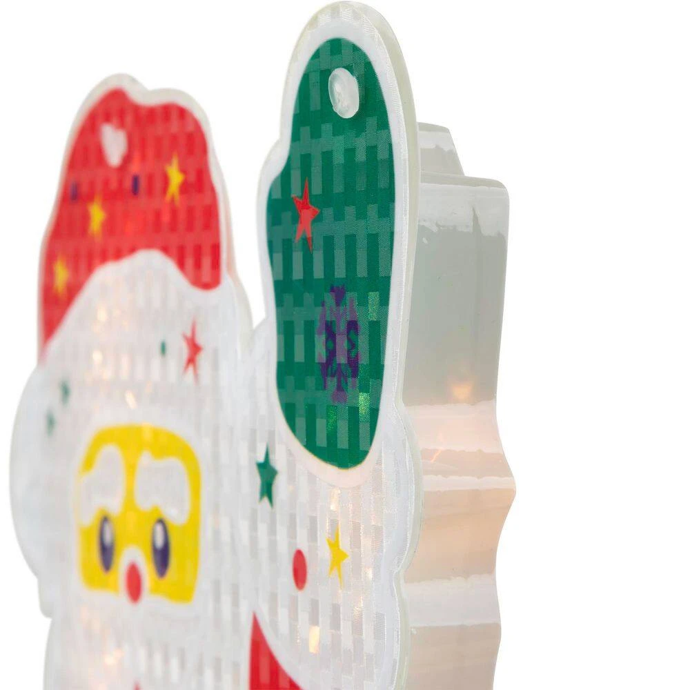 Northlight 13 In. Lighted Holographic Santa Claus Christmas Window Silhouette Decoration 7 Northlight 13 In. Lighted Holographic Santa Claus Christmas Window Silhouette Decoration - Image 7