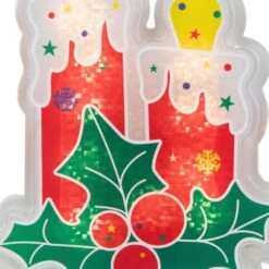 Northlight 12 In. Red Lighted Berry Candle Christmas Window Silhouette Decoration -Northlight Shop northlight christmas window decorations 32913606 fa 1000