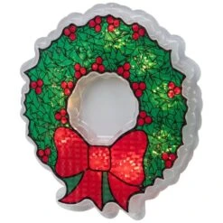 Northlight 11 In. Holographic Lighted Berry Wreath Christmas Window Silhouette 12 Northlight 11 In. Holographic Lighted Berry Wreath Christmas Window Silhouette -Northlight Shop northlight christmas window decorations 32913608 44 1000