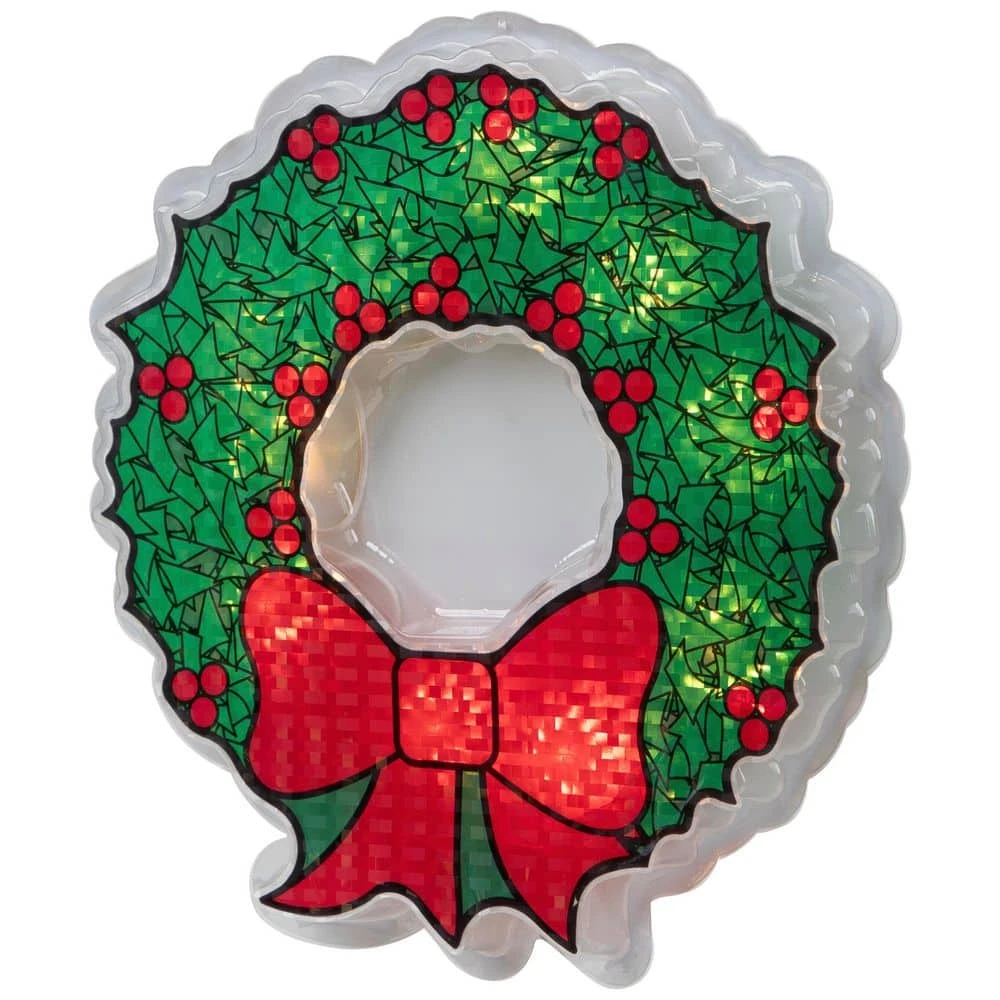 Northlight 11 In. Holographic Lighted Berry Wreath Christmas Window Silhouette 5 Northlight 11 In. Holographic Lighted Berry Wreath Christmas Window Silhouette - Image 5