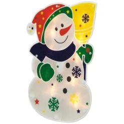 Northlight 12.5 In. Lighted White Snowman Christmas Window Silhouette Decor -Northlight Shop northlight christmas window decorations 32913610 44 1000