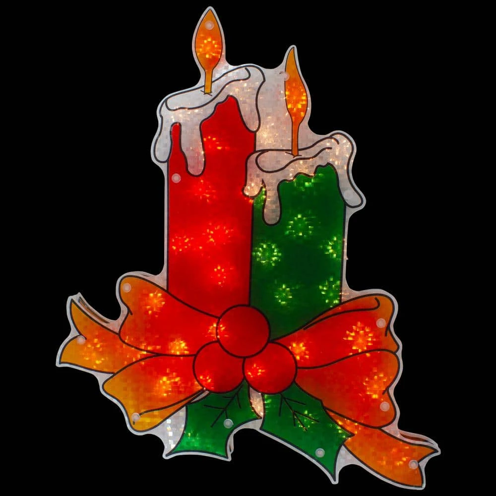 Northlight 17 In. Lighted Holographic Candle Christmas Window Silhouette Decoration 2 Northlight 17 In. Lighted Holographic Candle Christmas Window Silhouette Decoration - Image 2