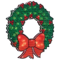 Northlight 15 In. Lighted Holographic Christmas Wreath Window Silhouette Decoration -Northlight Shop northlight christmas window decorations 32913615 1f 1000